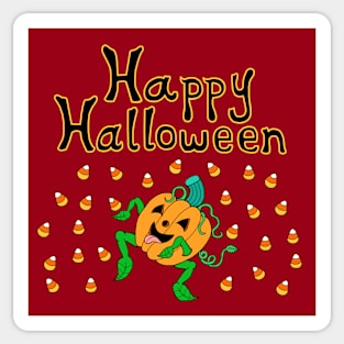 Halloween Pumpkin with Candy Corn Rain Sticker